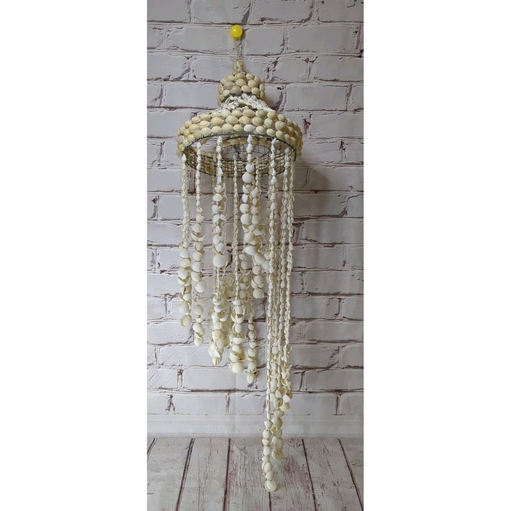Vintage Cascading Spiral Seashell‎ Windchime 30" Long